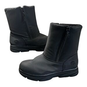 TOTES Waterproof Black Mid Boots — Size 8 Black Winter Boots with Side Zipper